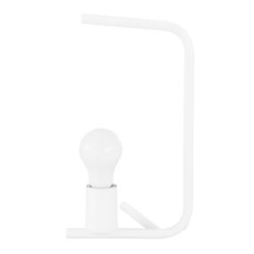 Lampe de table incandescent Darrah GoodHome E27 blanc mat