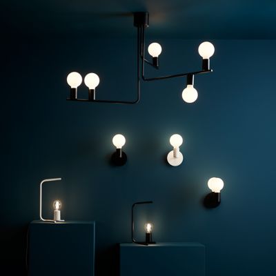Lampe de table incandescent Darrah GoodHome E27 noir mat