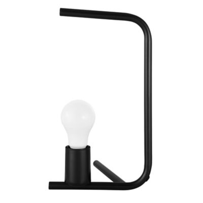 Lampe de table incandescent Darrah GoodHome E27 noir mat