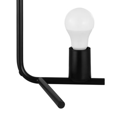 Lampe de table incandescent Darrah GoodHome E27 noir mat