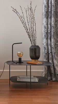 Lampe de table incandescent Darrah GoodHome E27 noir mat
