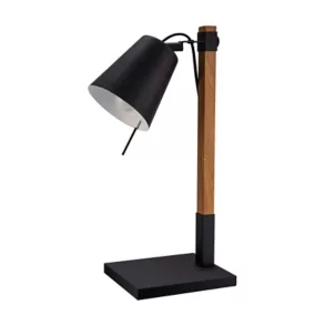Lampe de table incandescent Menonry GoodHome E27 noir mat
