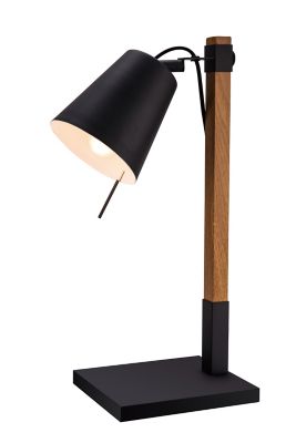 Lampe de table incandescent Menonry GoodHome E27 noir mat
