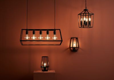 Lampe de table incandescent Nantan GoodHome E27 noir mat