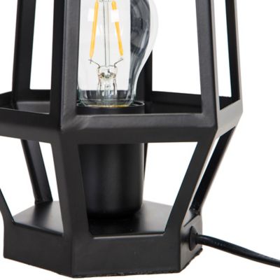 Lampe de table incandescent Nantan GoodHome E27 noir mat