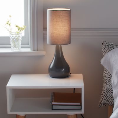 Lampe de table incandescent Tertrez GoodHome E14 gris