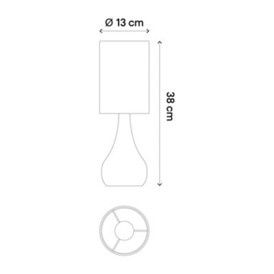 Lampe de table incandescent Tertrez GoodHome E14 gris