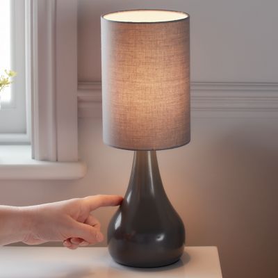 Lampe de table incandescent Tertrez GoodHome E14 gris