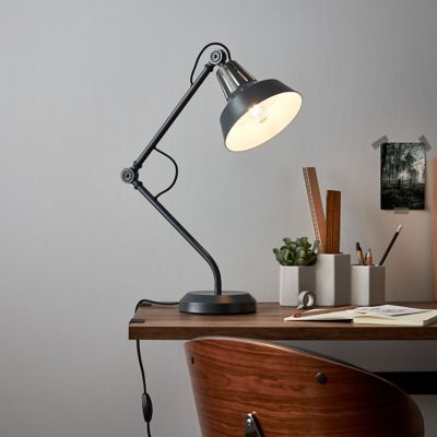 Lampe de table incandescent Yarra GoodHome E27 noir mat