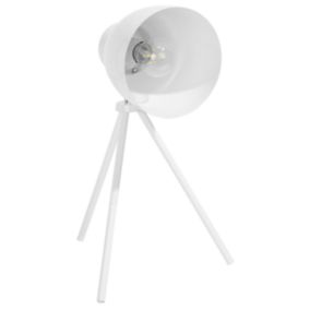 Lampe de table industriel en métal blanc TAMEGA