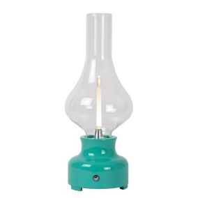 Lampe de table JASON en verre avec LED intégré - Turquoise - Lucide