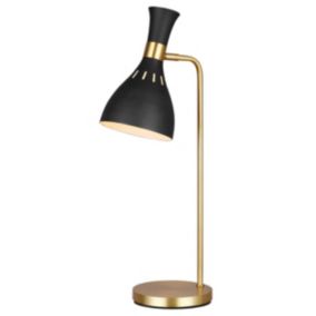 Lampe de table Joan 1 lumière - Noir minuit et laiton bruni