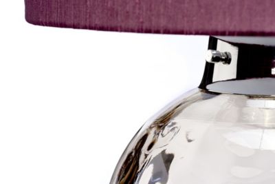Lampe de table Kara, fumée, abat-jour en fausse soie