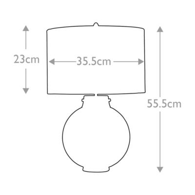 Lampe de table Kara, fumée, abat-jour en fausse soie