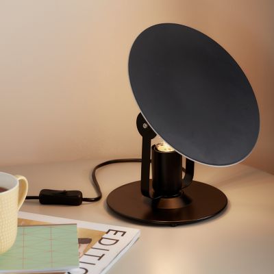 Lampe de table Kiranat GoodHome E27 noir mat