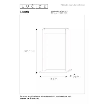 Lampe de table laiton or mat  - Lucide - Loras