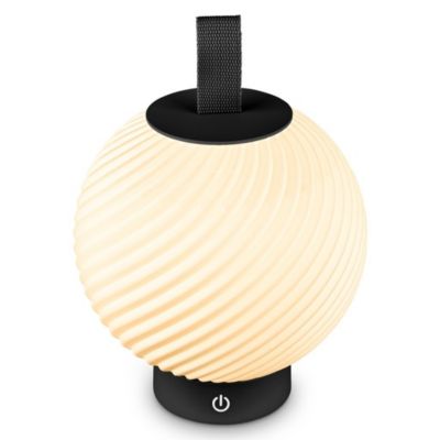 Lampe de table LED GLOBE rechargeable - Noir - 1,5W - 150 lm - 2700K - variateur tactile - IP44 - 4h - Briloner
