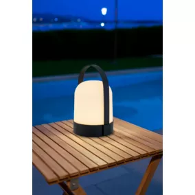 Lampe de table LED intégrée Marta New Garden 2,5W IP44 l.14 x H.22 x P.12 cm noir et blanc