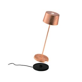 Lampe de table LED Olivia Pro Copper Leaf, rechargeable et dimmable