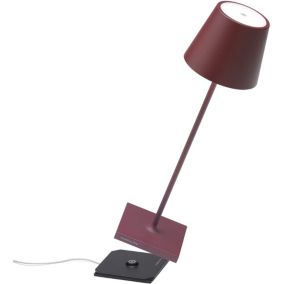 Lampe de table LED Poldina Pro Bordeaux, rechargeable et dimmable avec une autonomie allant jusqu'à 12 heures