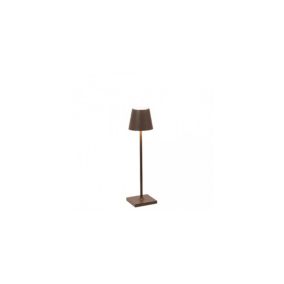 Lampe de table LED Poldina Pro Micro Corten, rechargeable et dimmable avec une autonomie allant jusqu'à 12 heures