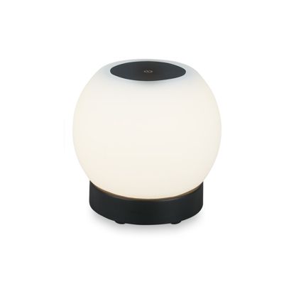 Lampe de table LED rechargeable Dimmable Verre Sans fil Tactile 3W noir  16cm Briloner