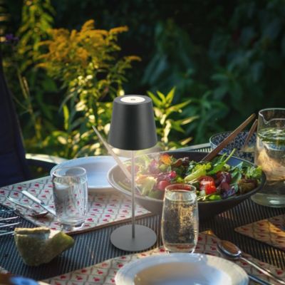 Lampe de table LED sans fil - rechargeable - dimmer tactile 3 niveaux - 2,5W 200lm - 2700K - IP44 - anthracite - B.K.Licht