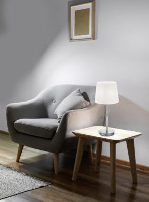 Lampe de table LYON argent/blanc E27 Trio 509100107