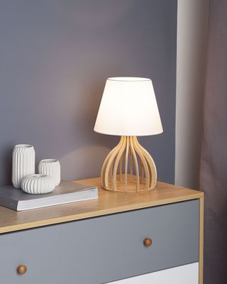 Lampe de table méditerranéen en contreplaqué blanc AGUEDA