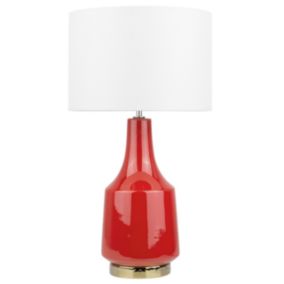 Lampe de table moderne en céramique rouge TRIVERSA