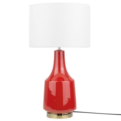 Lampe de table moderne en céramique rouge TRIVERSA