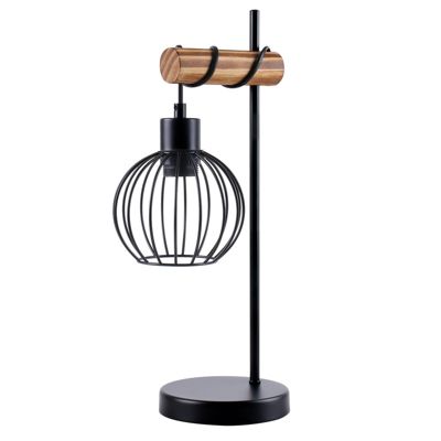 Lampe de table nettlife vintage salon lampe de chevet e27 : lampe de table rétro 1 lumière au design métal noir  - sans ampoule