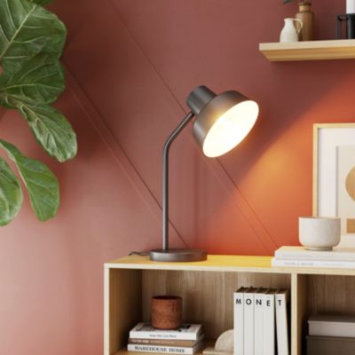 Lampe de table Orous E27 15W L.33xH.47,5xP.19,7cm gris foncé GoodHome