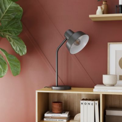Lampe de table Orous E27 15W L.33xH.47,5xP.19,7cm gris foncé GoodHome