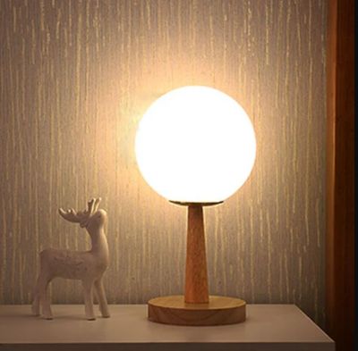 Lampe de Table Pied en bambouLampe de Chevet Dimmable extensible LED blanc chaudblanc H28cm