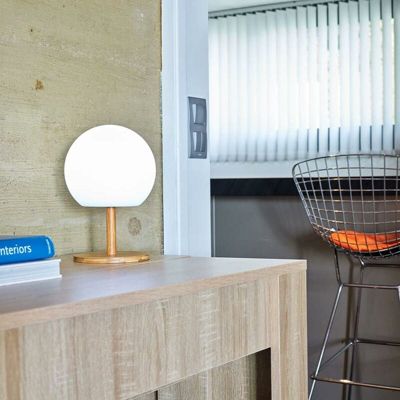 Lampe de Table Pied en bambouLampe de Chevet Dimmable extensible LED blanc chaudblanc H28cm