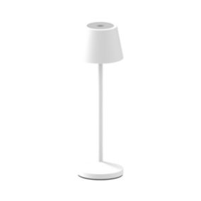 Lampe de table sans fil EMILY Blanc Aluminium H20CM