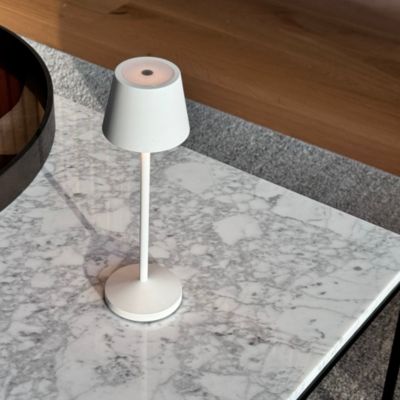 Lampe de table sans fil EMILY Blanc Aluminium H20CM