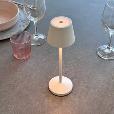 Lampe de table sans fil EMILY Blanc Aluminium H20CM