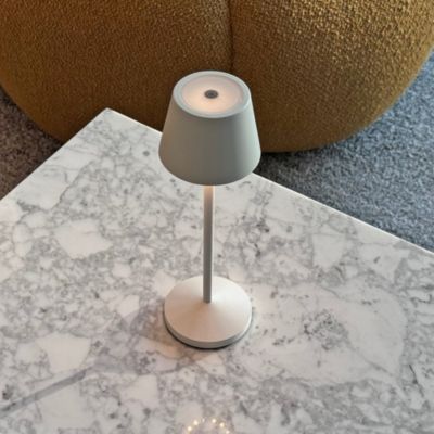 Lampe de table sans fil EMILY Blanc Aluminium H20CM