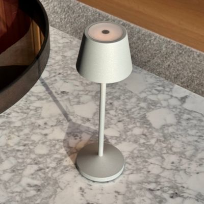 Lampe de table sans fil EMILY Gris Aluminium H20cm