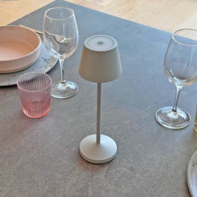 Lampe de table sans fil EMILY Gris Aluminium H20cm