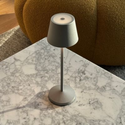 Lampe de table sans fil EMILY Gris Aluminium H20cm