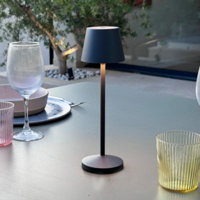 Lampe de table sans fil EMILY Gris anthracite Aluminium H25CM