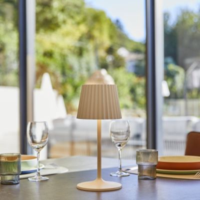 Lampe de table sans fil LED ABBY WHITE Blanc Aluminium H30CM