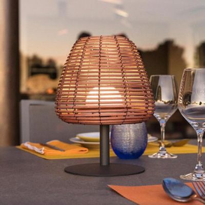 Lampe de table sans fil LED intégrée dimmable Standy Lumisky 1.2 W marron naturel l.19 x H. 25 x P.19 x Ø 19 cm