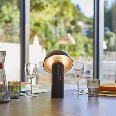 Lampe de table sans fil LED TOD BLACK Noir Métal H28CM