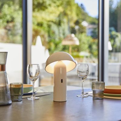 Lampe de table sans fil LED TOD WHITE Blanc Métal H28CM