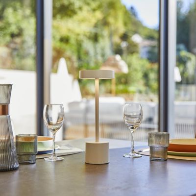 Lampe de table sans fil ROBY WHITE Blanc Aluminium