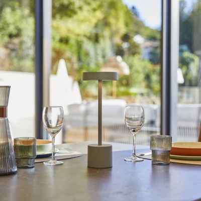 Lampe de table sans fil touch ROBY GREY Gris Aluminium